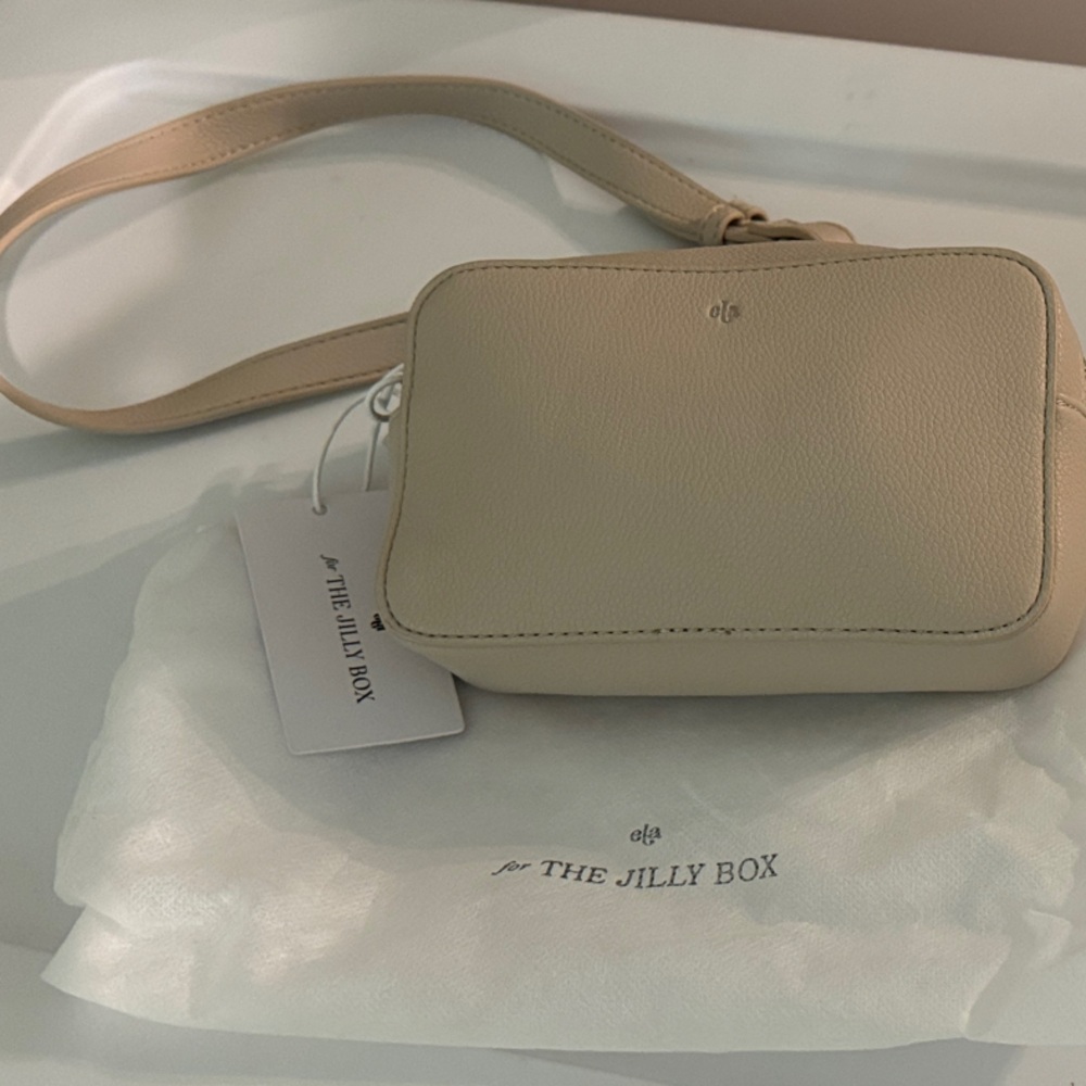 ELA Brand new vegan leather Beige Crossbody Bag for the Jilly Box